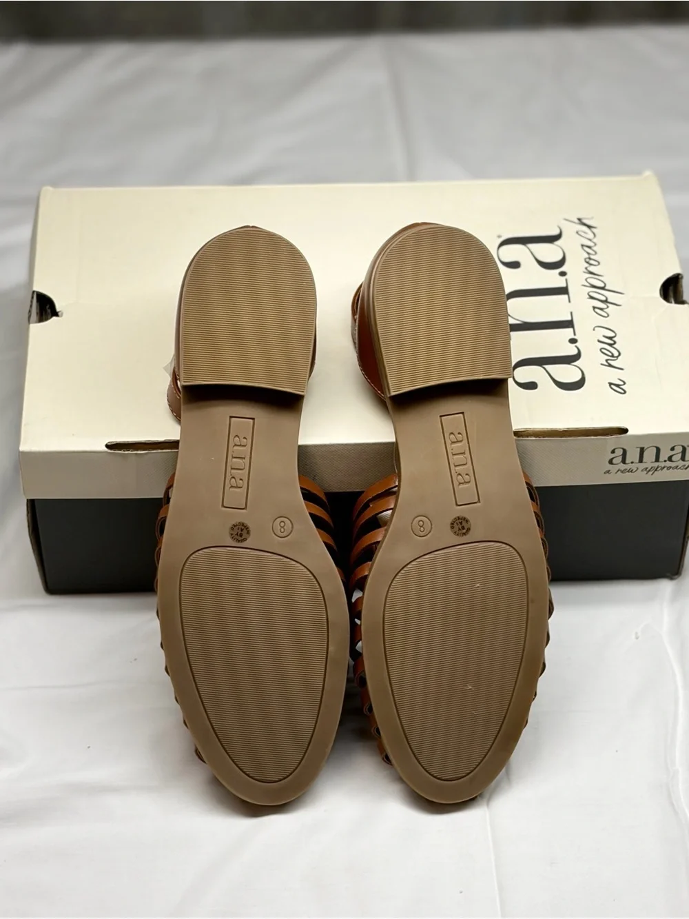 a.n.a Cognac Woven Huarache Sandals